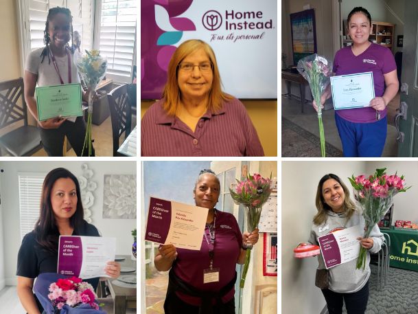 Collage of Home Instead of Goodyear Caregiver of the Month Winners